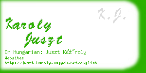 karoly juszt business card